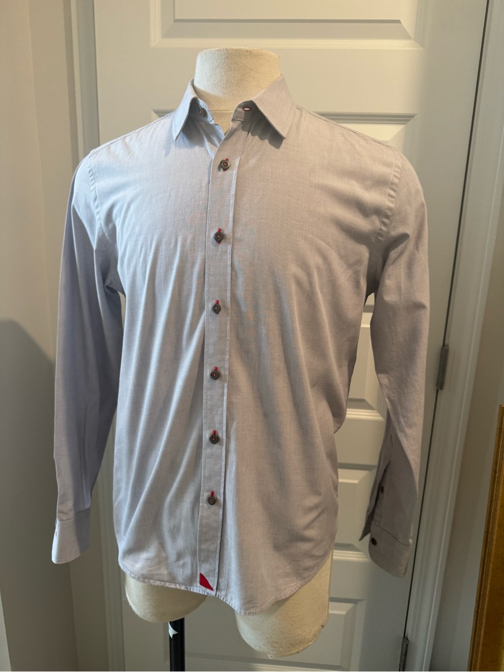 Un-Tuckit Men’s Light Lavender Button-Down Shirt -Slim Fit Size M